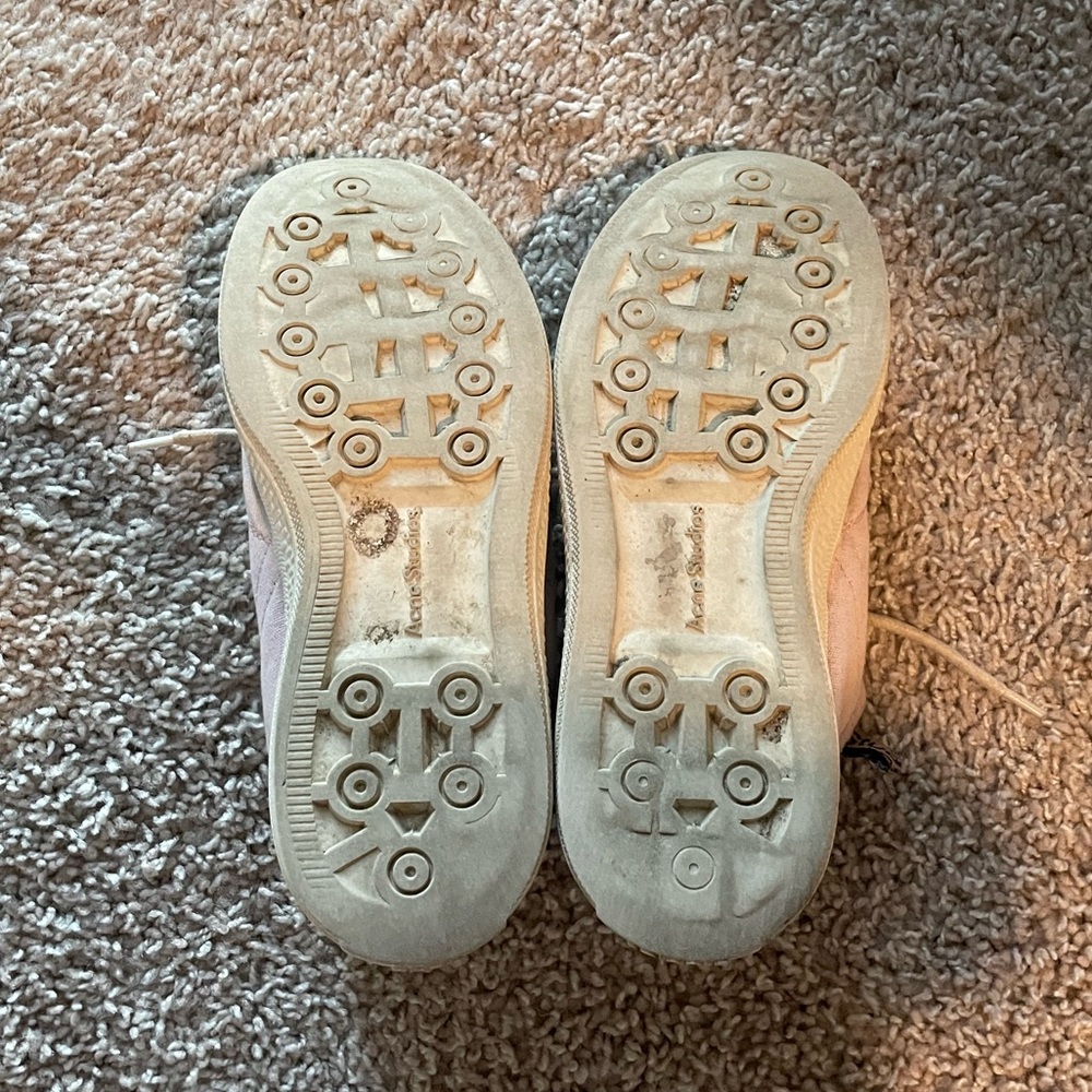 Acne Studios Pink Canvas Low Top Sneakers - Picture 4 of 5
